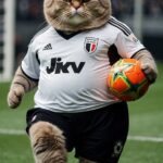 Default_A_chubby_cat_playing_football_let_the_cat_have_a_Besik_2