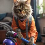 Default_female_cat_cleaning_at_home_with_dyson_vacuum_cleaner_1